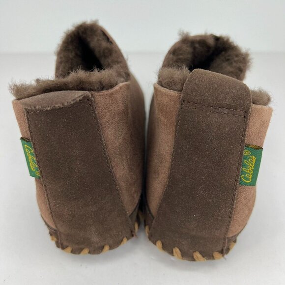 Cabelas Womens 820097 Brown Faux Suede Fur Slip-On Size 6W Shearling Style - Picture 5 of 10